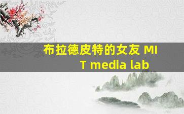 布拉德皮特的女友 MIT media lab